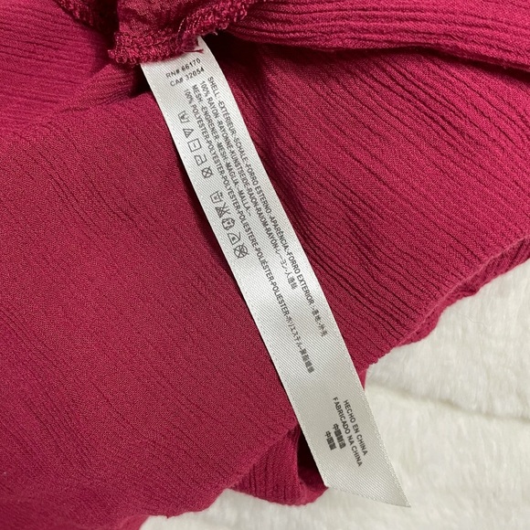 Free People Marble Mesh Red Peplum Tank Top Sz S - Picture 6 of 10